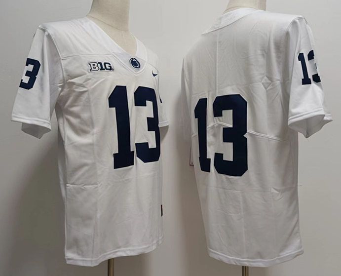 Men Penn State Natty Lions #13 No Name White Nike 2025 NCAA Jersey